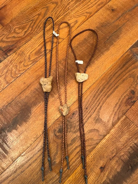 Rock Heart Bolo Ties w/ Leather Straps