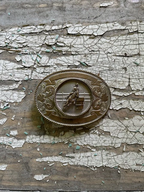 Vintage Nickle Barrel Racer Buckle