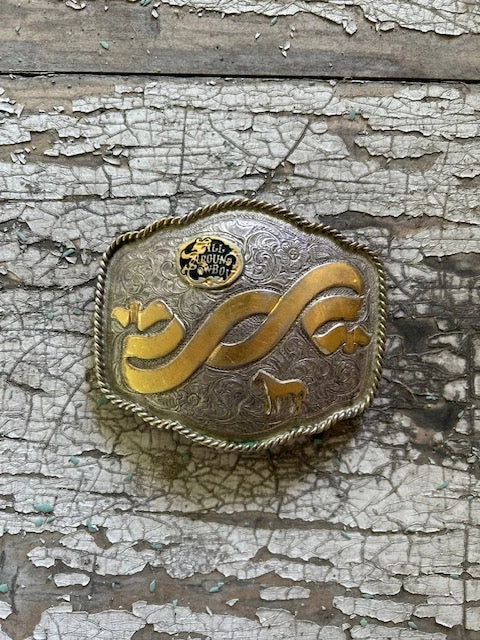 Vintage Gold and Silver "All Around Cowboy" Buckle