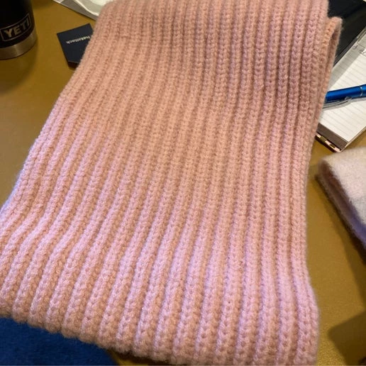 Infinity Cable Knit Pink Scarf