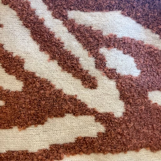 Cream & Coral Textured Zebra Scarf