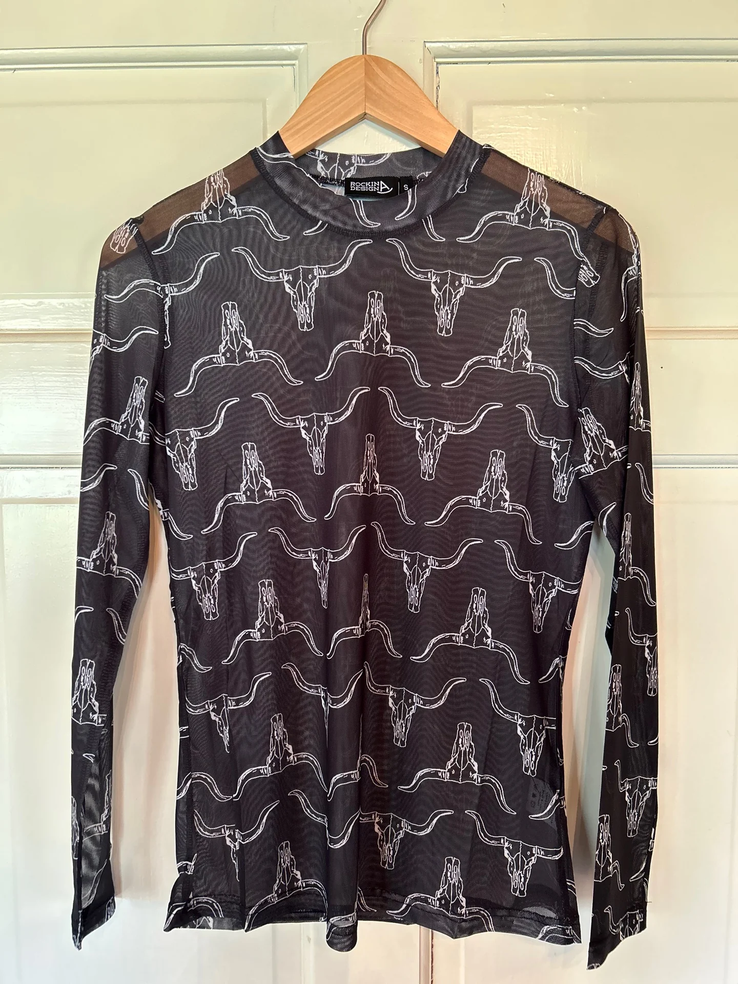 Cowskull Mesh Long sleeve Top