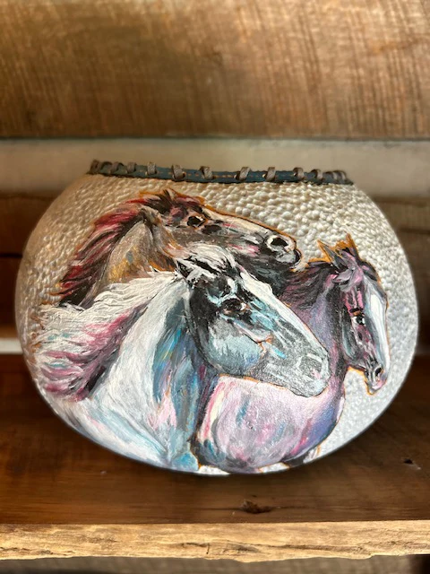 Wild Horses Gourd Bowl